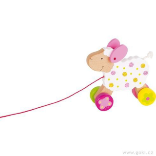 Tahací dřevěná hračka ovečka Zuzka