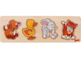 Dřevěné puzzle s úchyty ZVÍŘÁTKA II